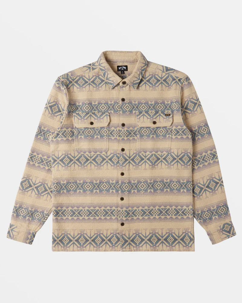 Load image into Gallery viewer, Billabong Men&#39;s Offshore Jacquard Flannel Long Sleeve Shirt Taupe ABYWT00249_TAU
