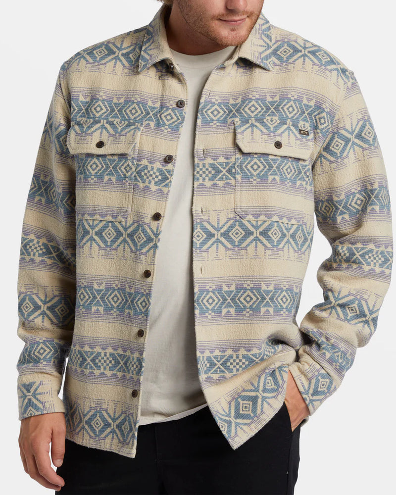 Load image into Gallery viewer, Billabong Men&#39;s Offshore Jacquard Flannel Long Sleeve Shirt Taupe ABYWT00249_TAU
