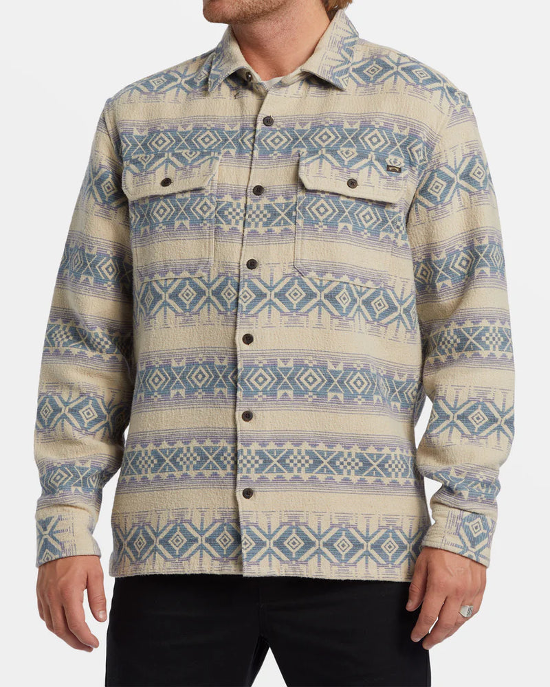 Load image into Gallery viewer, Billabong Men&#39;s Offshore Jacquard Flannel Long Sleeve Shirt Taupe ABYWT00249_TAU
