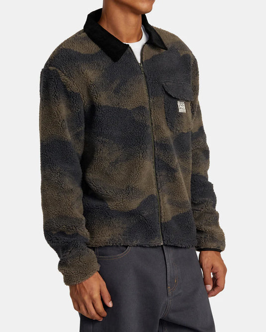 RVCA Walker Sherpa FLeece Jacket Blue Haze AVYFT00387_BN4