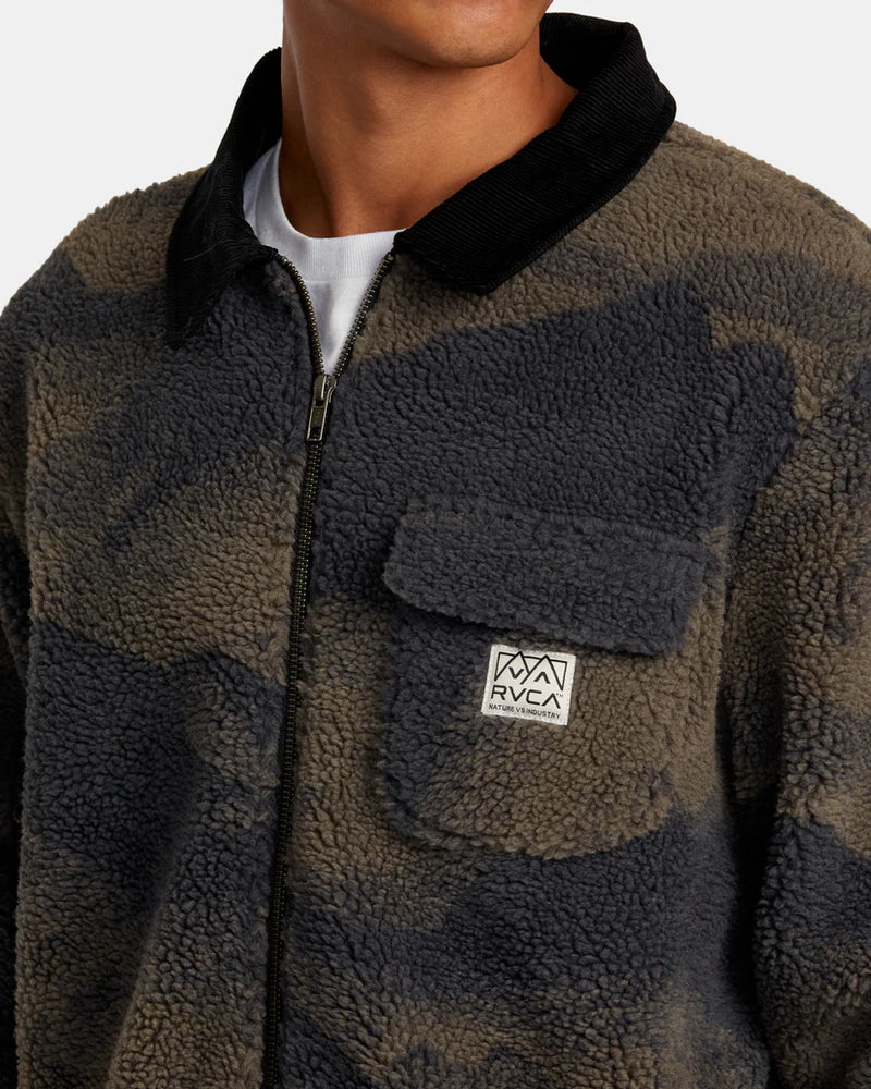 Load image into Gallery viewer, RVCA Walker Sherpa FLeece Jacket Blue Haze AVYFT00387_BN4
