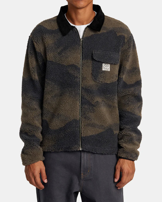 RVCA Walker Sherpa FLeece Jacket Blue Haze AVYFT00387_BN4