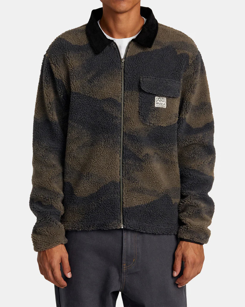 Load image into Gallery viewer, RVCA Walker Sherpa FLeece Jacket Blue Haze AVYFT00387_BN4
