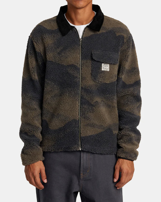 RVCA Walker Sherpa FLeece Jacket Blue Haze AVYFT00387_BN4