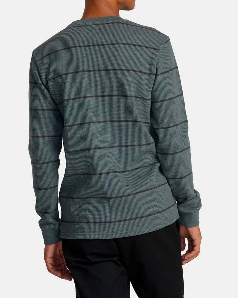 Load image into Gallery viewer, RVCA Men&#39;s Dayshift Thermal Stripe Balsam Green AVYKT00316_ABG
