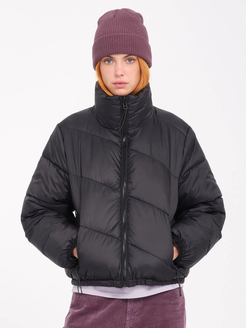 Load image into Gallery viewer, Volcom Women&#39;s Stone Sense Puff Jacket (Reversible) Black B1732404_BLK
