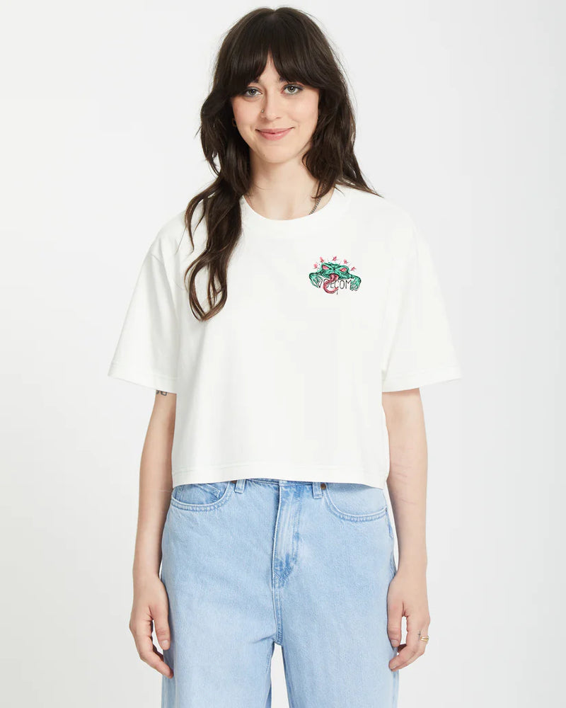 Load image into Gallery viewer, Volcom Women&#39;s Alix 1 T-Shirt Star White B3512505_SWH
