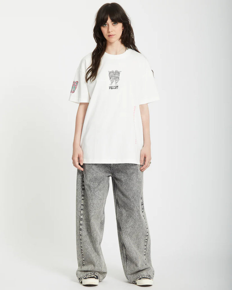 Load image into Gallery viewer, Volcom Women&#39;s Alix 3 T-Shirt Star White B3512507_SWH
