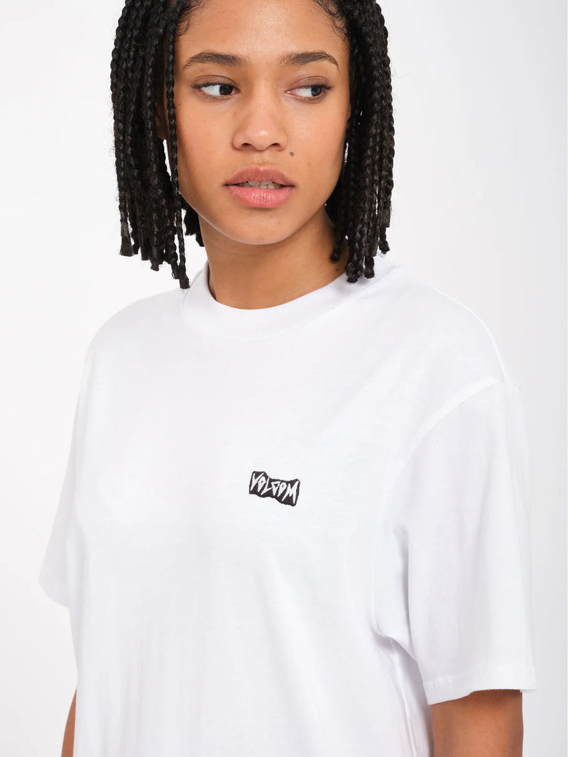 Load image into Gallery viewer, Volcom Women&#39;s Spikstone T-Shirt White B3532409_WHT
