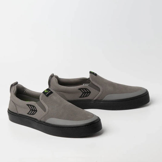 Cariuma Men's Slip On Skate Pro Shoes Charcoal Grey Suede Black 440707G24M100