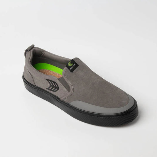Cariuma Men's Slip On Skate Pro Shoes Charcoal Grey Suede Black 440707G24M100