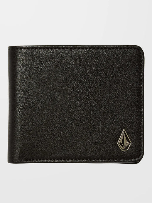 Volcom Men's Slim Stone Small Wallet Black D6032054_BLK