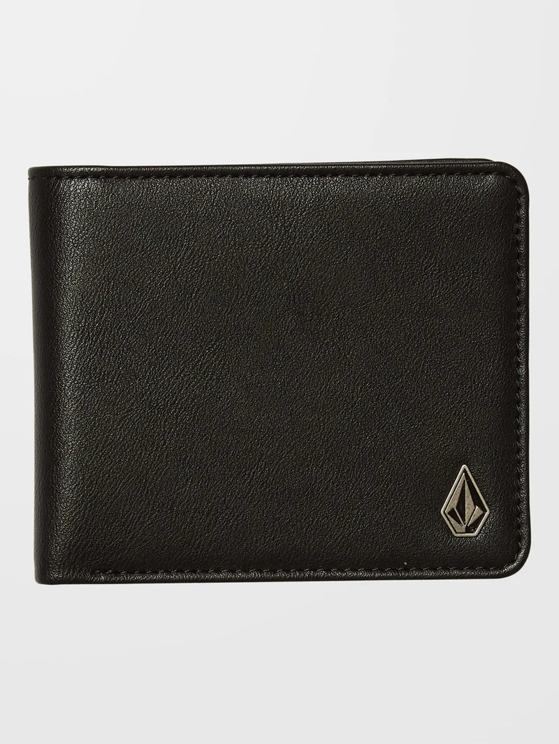 Load image into Gallery viewer, Volcom Men&#39;s Slim Stone Large Wallet Black D6032055_BLK
