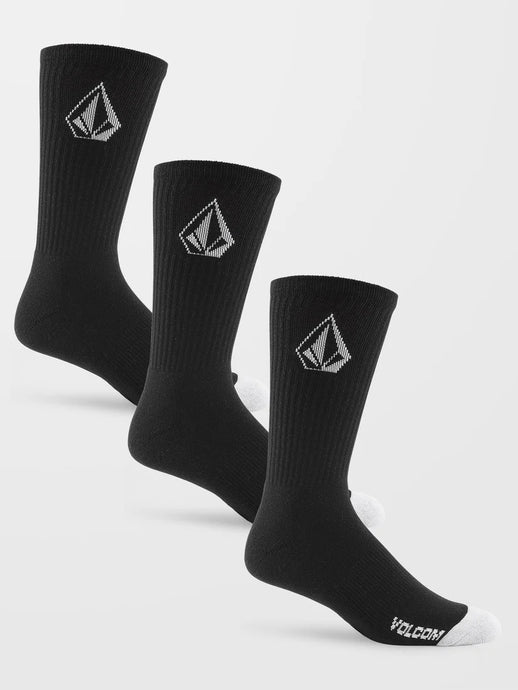 Volcom Men's Full Stone Socks (3 Pack) Black D6302004-BLK