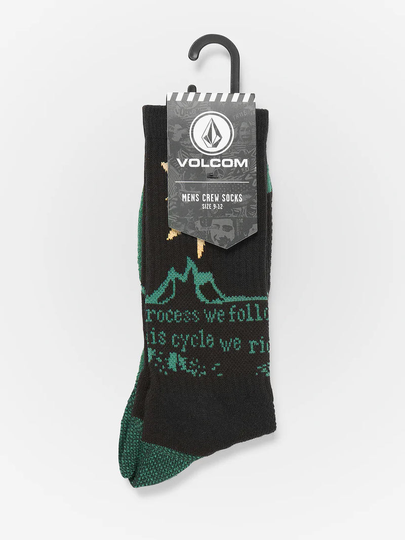 Load image into Gallery viewer, Volcom Men&#39;s Tokyo True Bryan Iguchi Socks Stealth D6332401_STH
