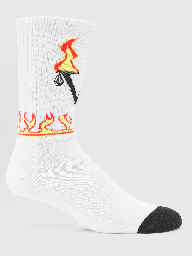 Load image into Gallery viewer, Volcom Men&#39;s Fergadelic Socks White D6332402_WHT
