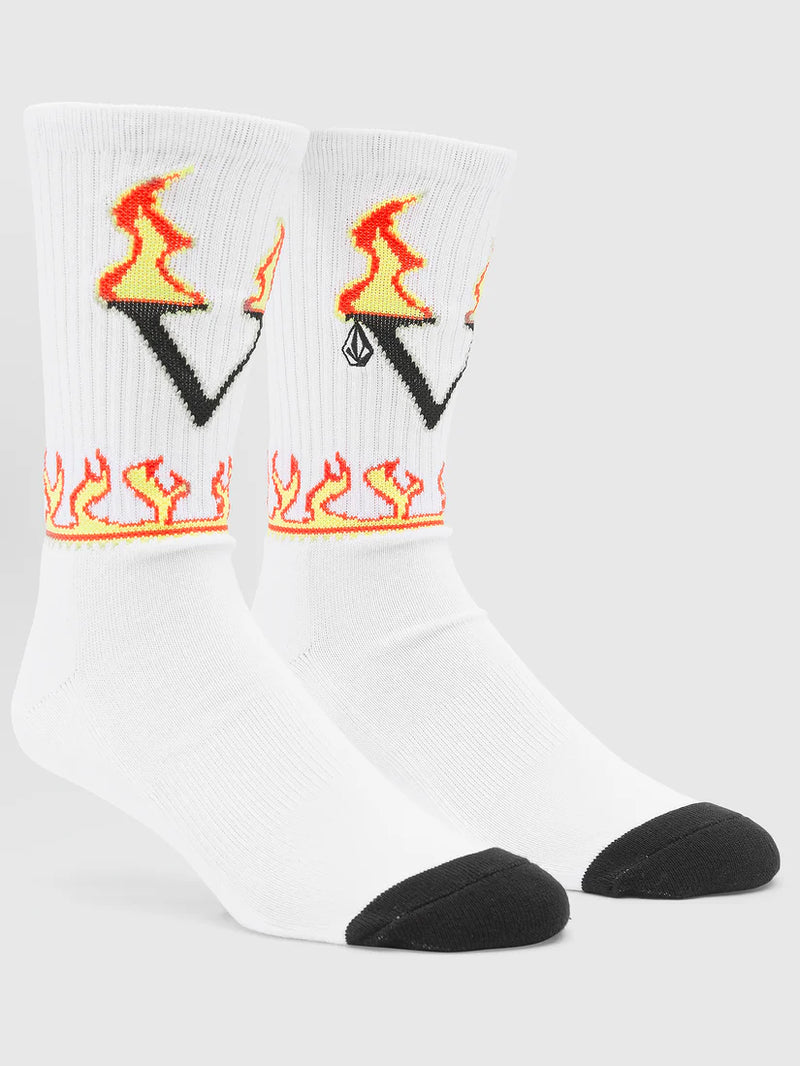 Load image into Gallery viewer, Volcom Men&#39;s Fergadelic Socks White D6332402_WHT
