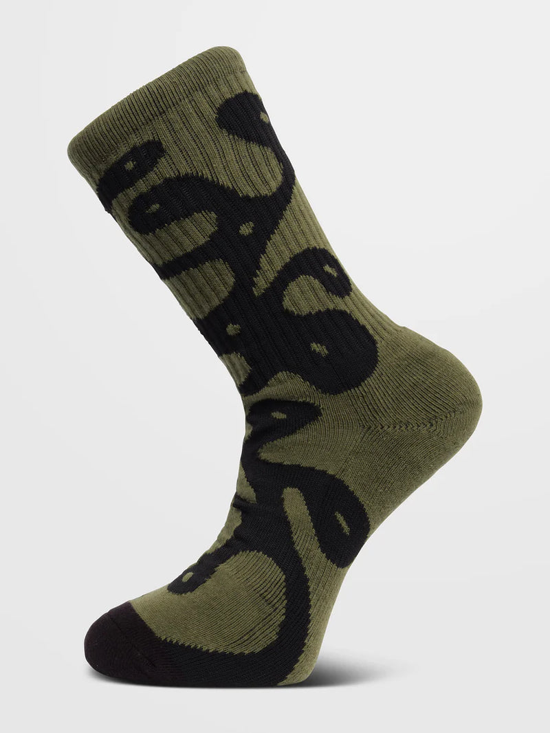 Load image into Gallery viewer, Volcom Men&#39;s Zephyr Socks Wintermoss D6332405_WMS
