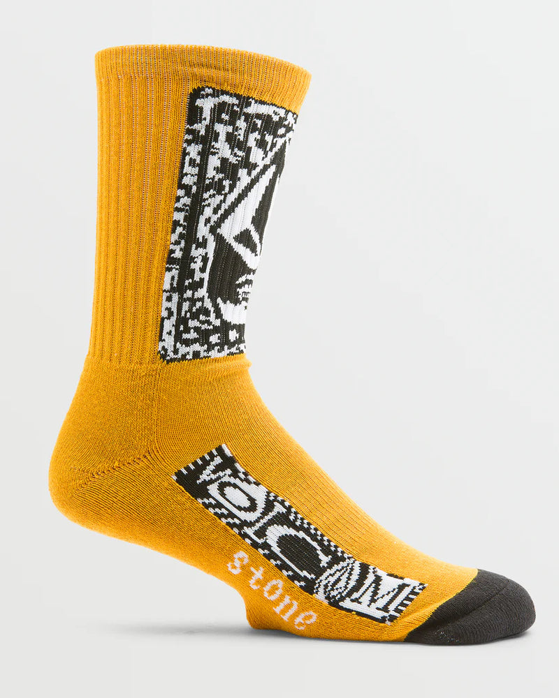 Load image into Gallery viewer, Volcom Men&#39;s Dental Socks Old Gold D6342401_OGD
