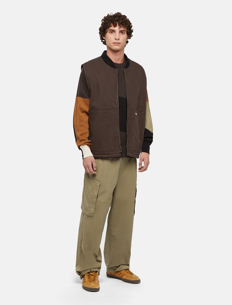 Load image into Gallery viewer, Dickies Men&#39;s Duck Canvas Lined Vest Dark Brown DK0A4XFX0DB
