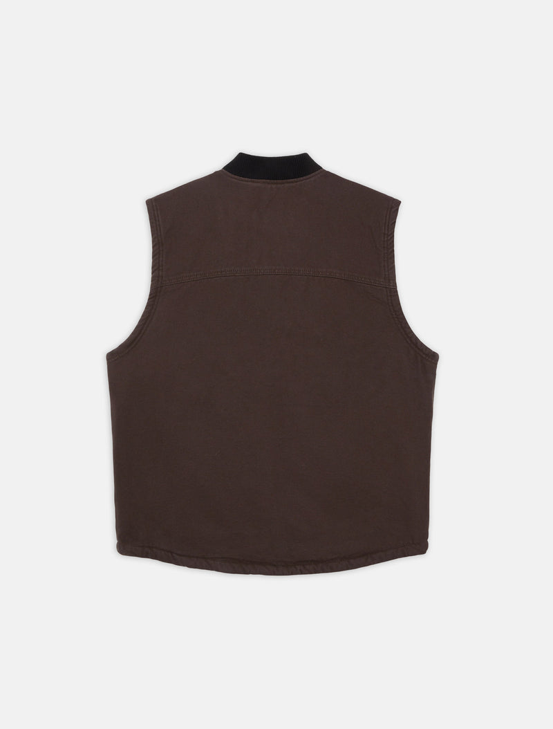 Load image into Gallery viewer, Dickies Men&#39;s Duck Canvas Lined Vest Dark Brown DK0A4XFX0DB
