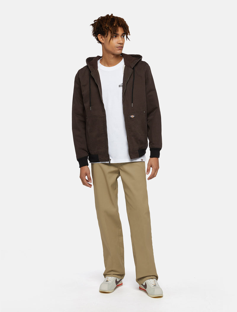 Load image into Gallery viewer, Dickies Men&#39;s Hooded Duck Canvas Jacket Dark Brown DK0A4XZ30DB
