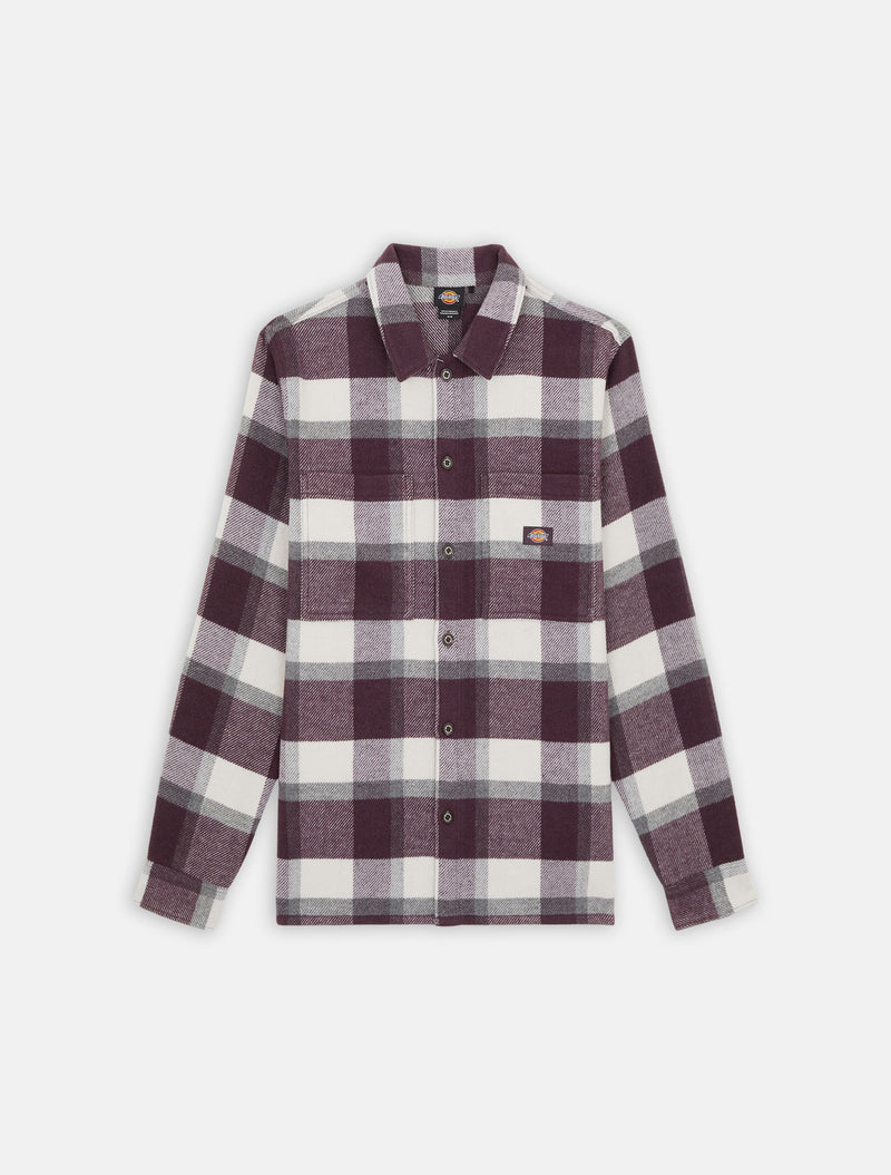 Load image into Gallery viewer, Dickies Men&#39;s Plaid Coaling Long Sleeve Shirt Plum DK0A4XZZJ56
