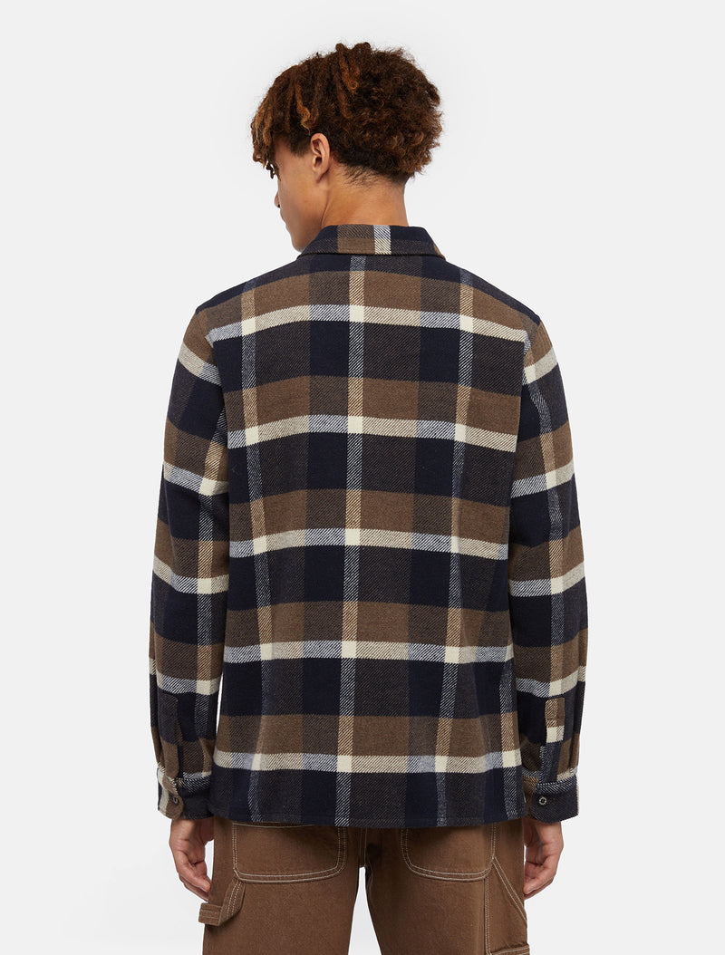 Load image into Gallery viewer, Dickies Men&#39;s Plaid Coaling Long Sleeve Shirt Mushroom DK0A4XZZMR
