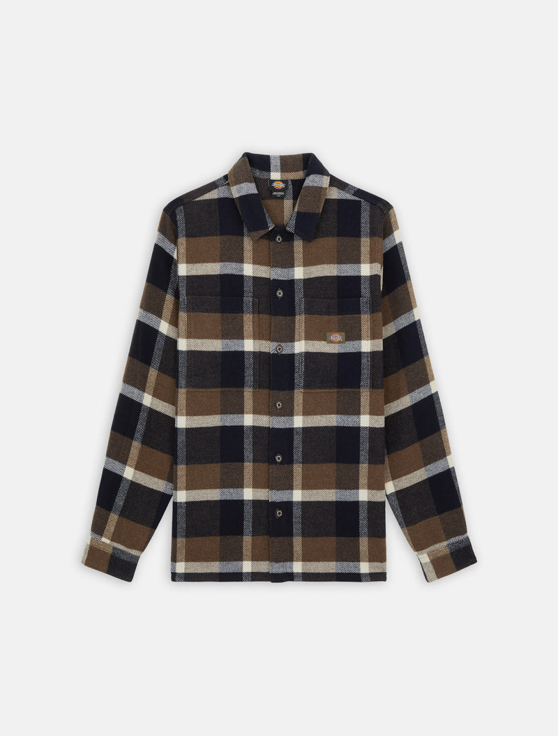 Load image into Gallery viewer, Dickies Men&#39;s Plaid Coaling Long Sleeve Shirt Mushroom DK0A4XZZMR
