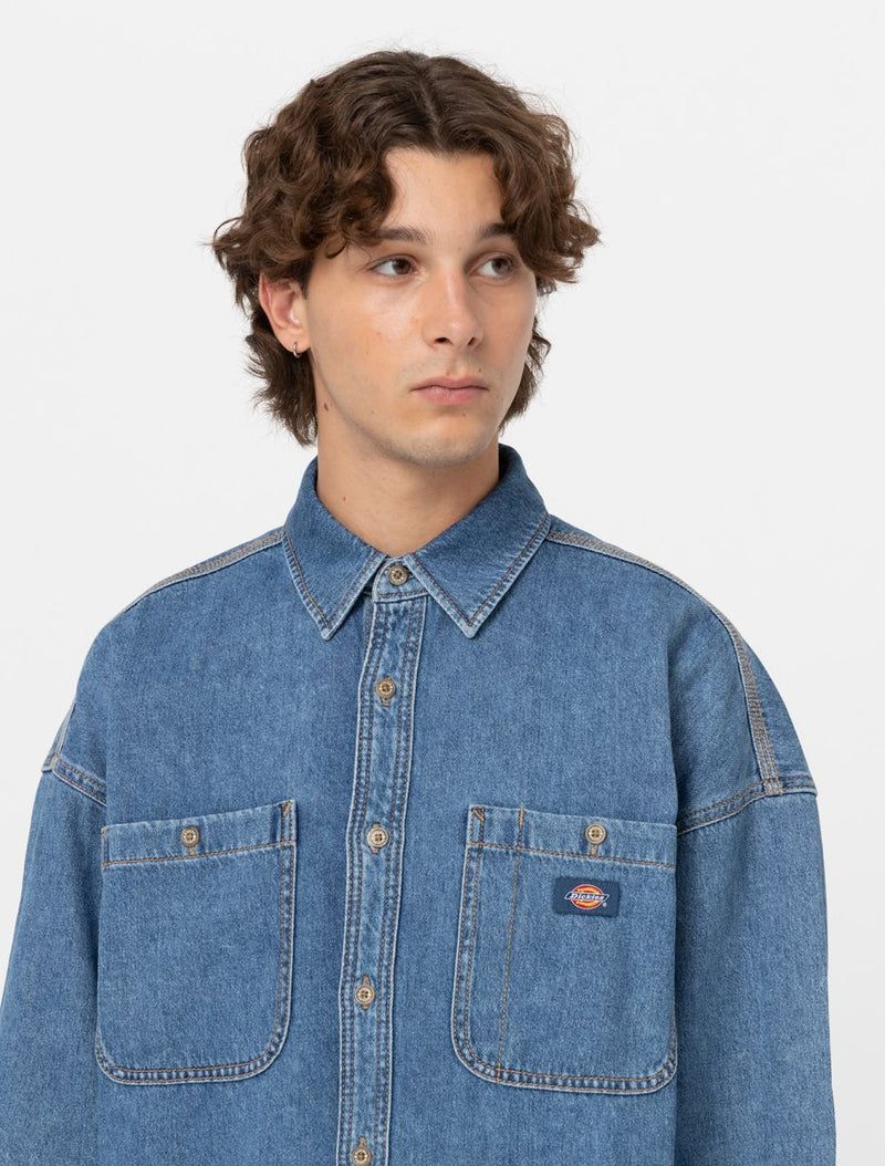 Load image into Gallery viewer, Dickies Houston Shirt Classic Blue DK0A4YF5CLB
