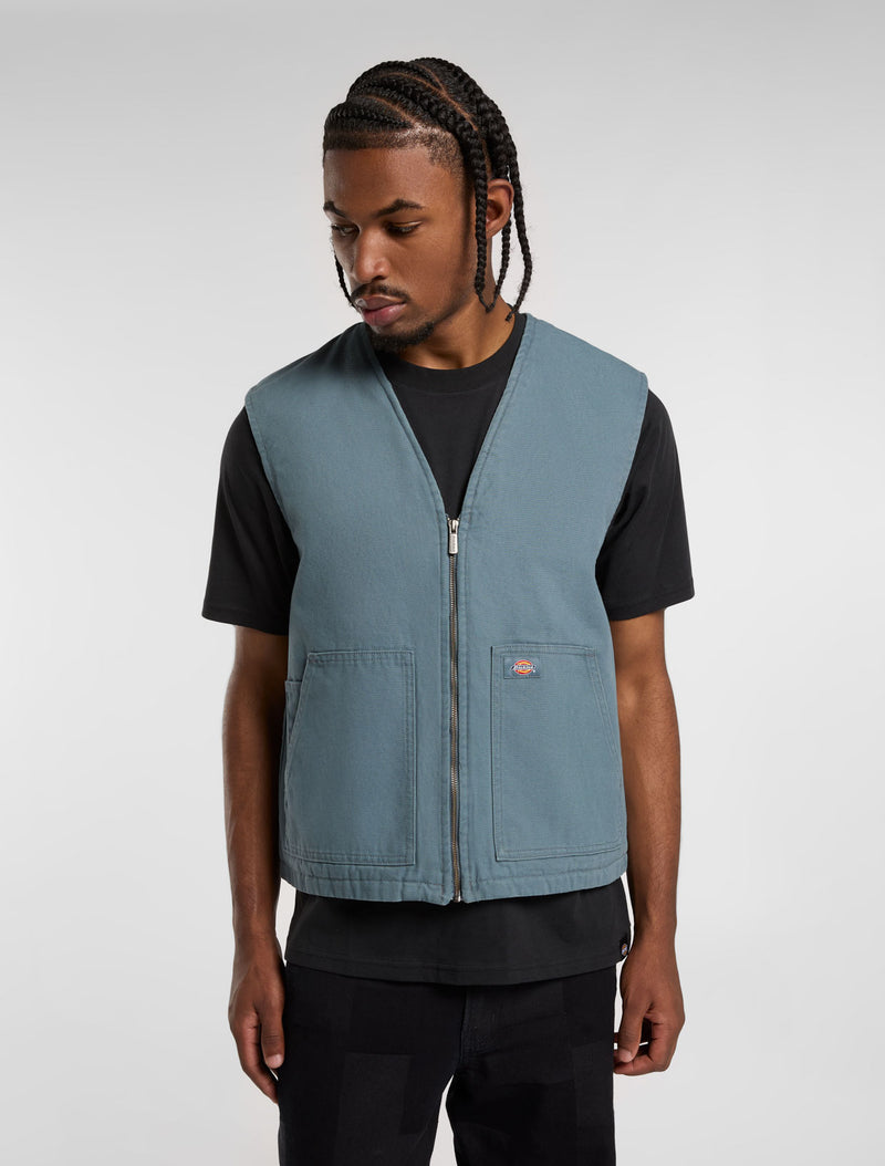 Load image into Gallery viewer, Dickies Men&#39;s Duck Canvas Gilet Vest Stormy Weather DK0A4YQKG701
