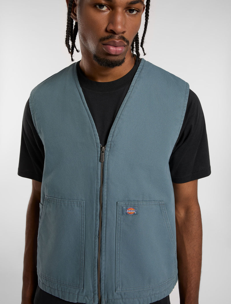 Load image into Gallery viewer, Dickies Men&#39;s Duck Canvas Gilet Vest Stormy Weather DK0A4YQKG701
