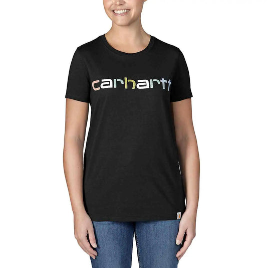 Carhartt Women's Relaxed Fit Lightweight Logo Graphic T-Shirt Black 105764-N04