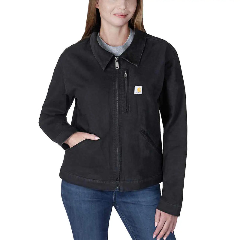 Load image into Gallery viewer, Carhartt Women&#39;s Rugged Flex Canvas Detroit Jacket Black 106208-N04
