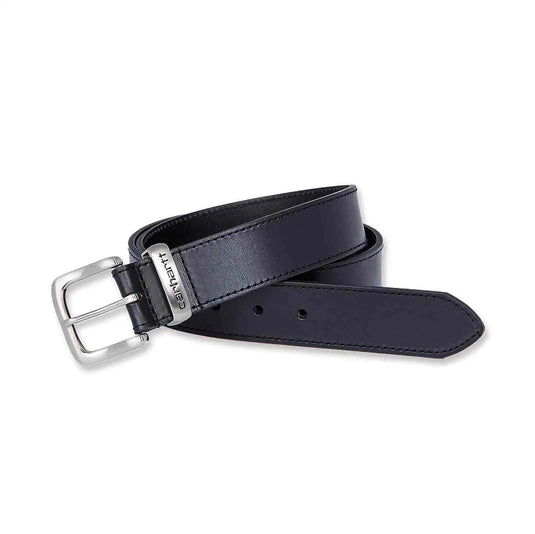 Carhartt Men's Burnished Leather Box Buckle Belt Black A0005511-BLK