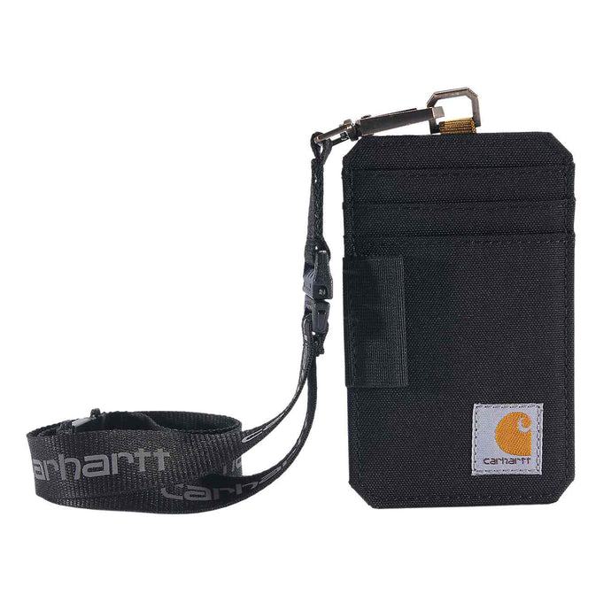 Carhartt Men's Nylon Duck ID Holder And Lanyard Black B0000247-BLK