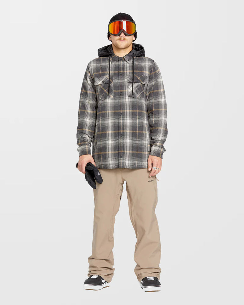 Load image into Gallery viewer, Volcom Men&#39;s Insulated Riding Flannel Jacket Stone G1652501_STN
