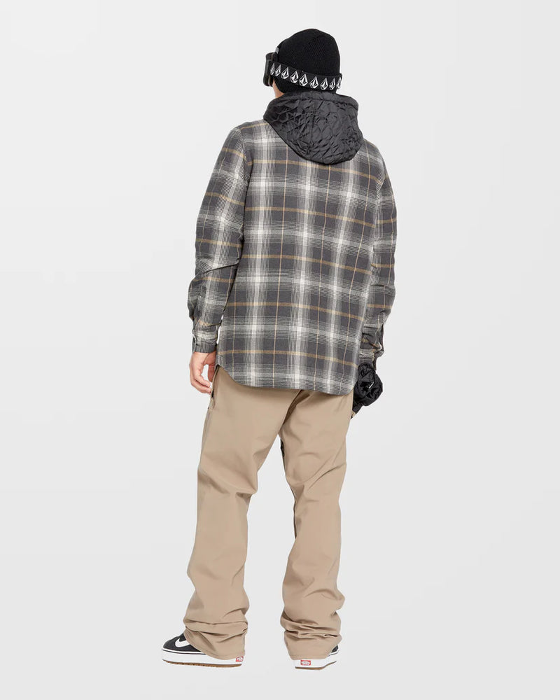 Load image into Gallery viewer, Volcom Men&#39;s Insulated Riding Flannel Jacket Stone G1652501_STN
