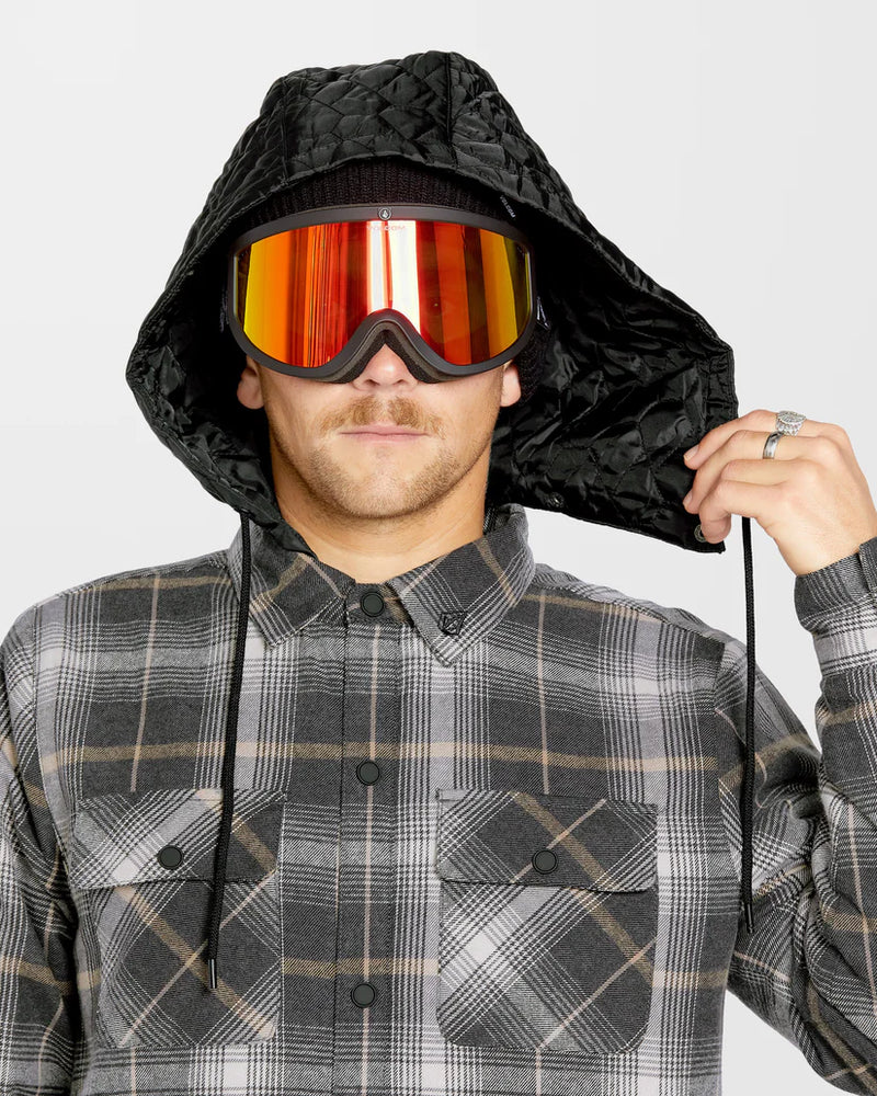 Load image into Gallery viewer, Volcom Men&#39;s Insulated Riding Flannel Jacket Stone G1652501_STN
