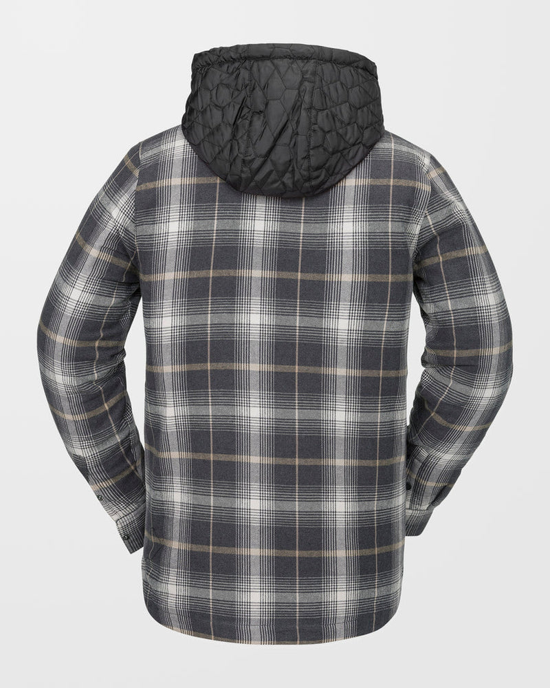 Load image into Gallery viewer, Volcom Men&#39;s Insulated Riding Flannel Jacket Stone G1652501_STN
