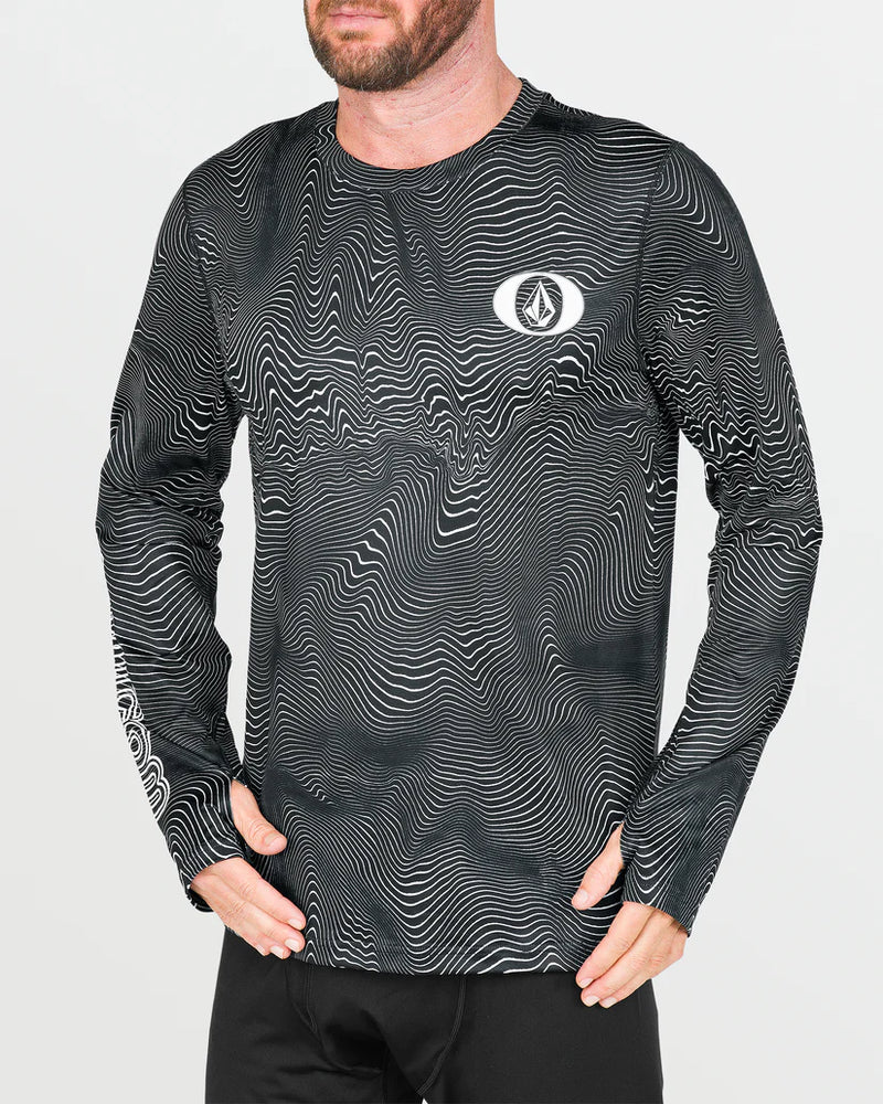 Load image into Gallery viewer, Volcom Men&#39;s V-Science Crew Base Layer Black Print G2152502_BLK
