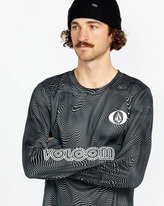 Volcom Men's V-Science Crew Base Layer Black Print G2152502_BLK