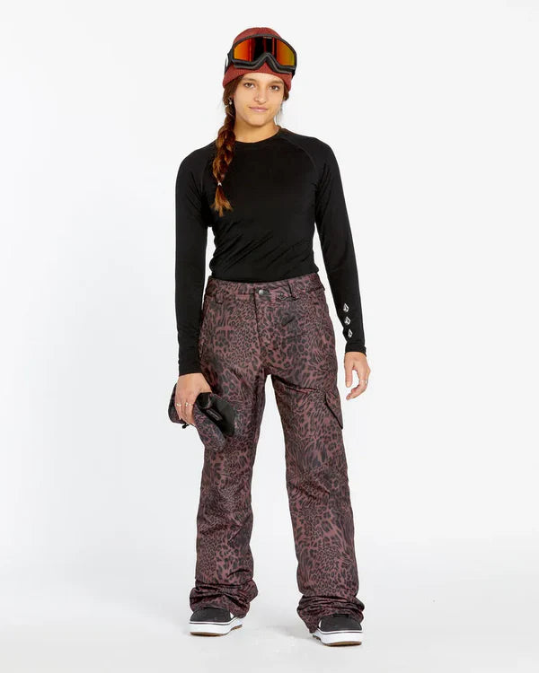 Load image into Gallery viewer, Volcom Women&#39;s Bridger Insulated Snow Pants Leopard H1252503_LEO
