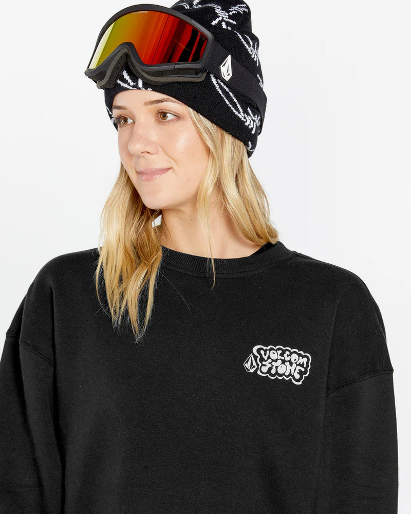 Load image into Gallery viewer, Volcom Women&#39;s Essential Crew Sweatshirt Black H4652501_BLK
