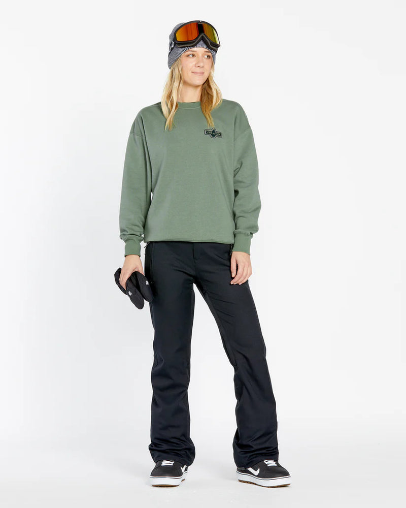 Load image into Gallery viewer, Volcom Women&#39;s Essential Crew Sweatshirt Lichen Green H4652501_LCG
