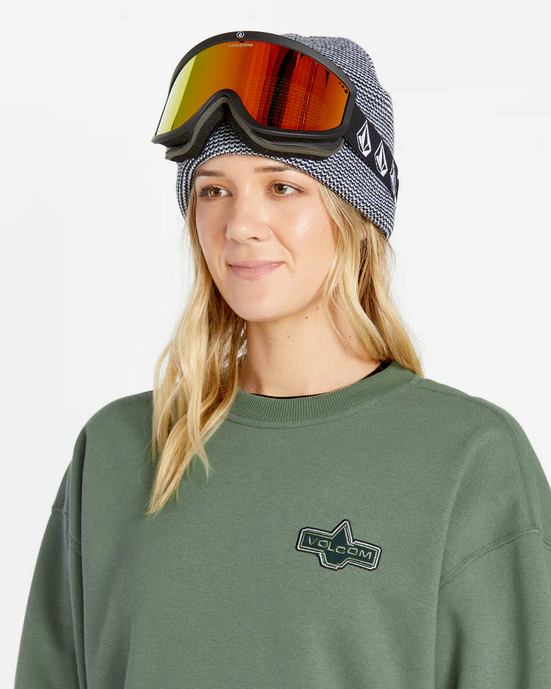 Load image into Gallery viewer, Volcom Women&#39;s Essential Crew Sweatshirt Lichen Green H4652501_LCG
