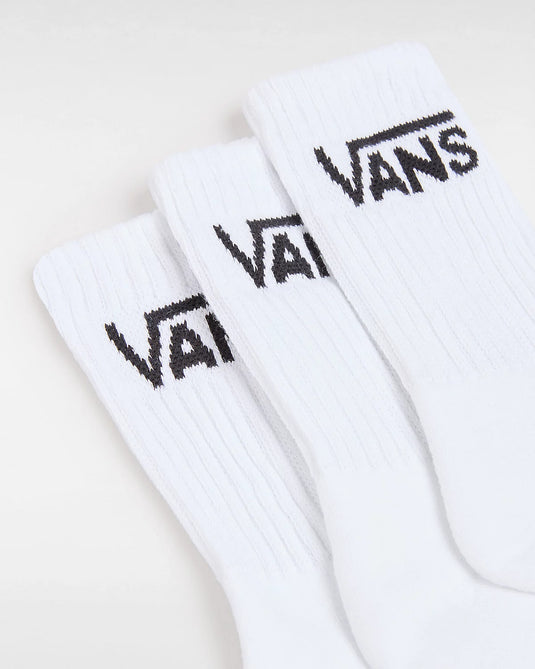 Vans Women's Classic Crew Socks (3 pairs) White VN0A49ZFWHT