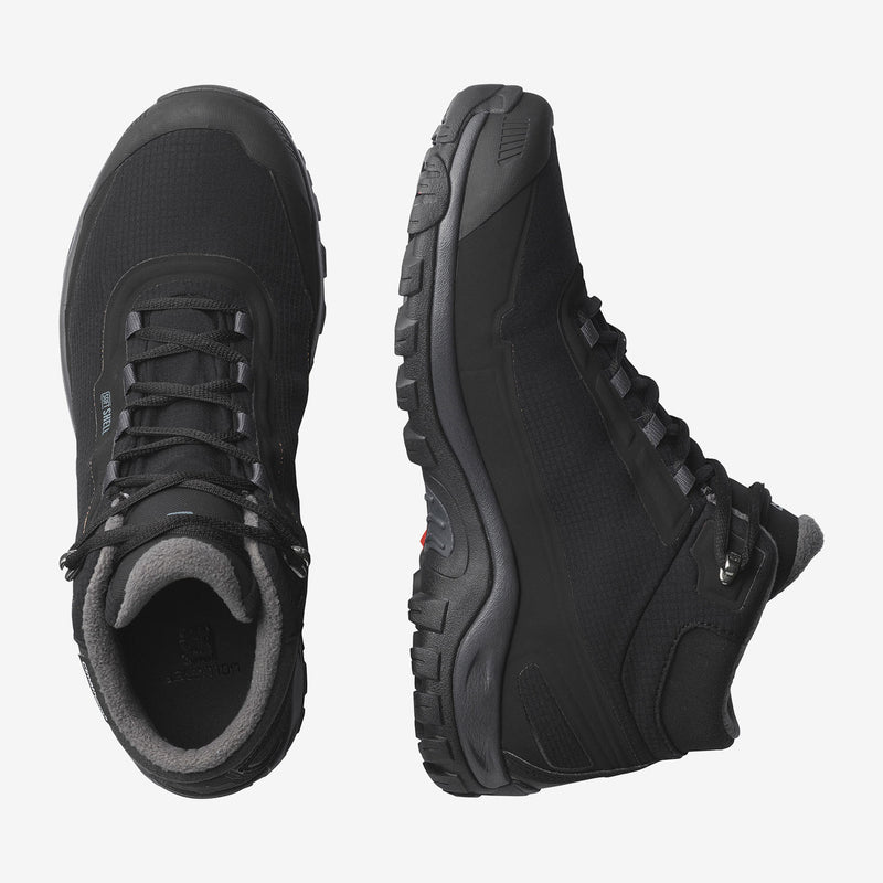 Load image into Gallery viewer, Salomon Men&#39;s Shelter Climasalomon Waterproof Hiking Shoes Black/Ebony/Black L41110400
