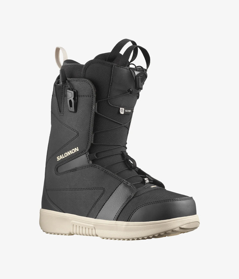 Load image into Gallery viewer, Salomon Men&#39;s Faction Snowboard Boots Black/Black/Rainy Day L47242800
