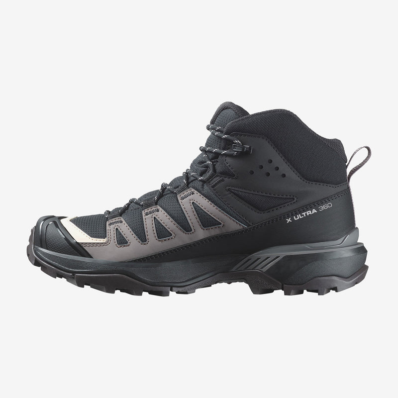 Load image into Gallery viewer, Salomon Women&#39;s X Ultra 360 Mid Gore-Tex Hiking Shoes Black/Plum Kitten/Shale L47448600
